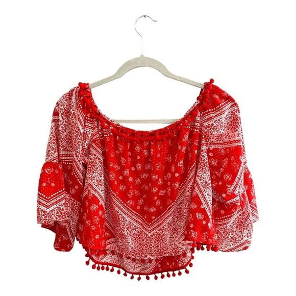 Tularosa Tops Tularosa Alexa Bandana Print Off The Shoulder Top Size M - Picture 4 of 7